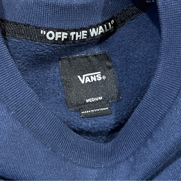 Vans Off The Wall Navy Blue Crewneck Sweater - Size Medium - Picture 2 of 5